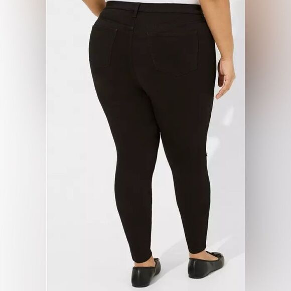 Torrid Black Sky High Skinny Premium Stretch High-Rise Jean Distressed N… - Picture 4 of 15